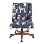 Chaise de bureau pivotante rembourrée avec garniture cloutée et roulettes, plusieurs couleurs, style traditionnel, 1 personne