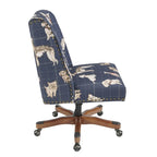 Chaise de bureau pivotante rembourrée avec garniture cloutée et roulettes, plusieurs couleurs, style traditionnel, 1 personne