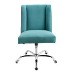 Chaise de bureau pivotante rembourrée avec garniture cloutée et roulettes, plusieurs couleurs, style traditionnel, 1 personne