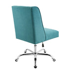 Chaise de bureau pivotante rembourrée avec garniture cloutée et roulettes, plusieurs couleurs, style traditionnel, 1 personne