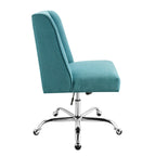 Chaise de bureau pivotante rembourrée avec garniture cloutée et roulettes, plusieurs couleurs, style traditionnel, 1 personne