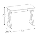 Bureau d'écriture en X avec tiroir accessoire, noir/blanc, style moderne, 1 personne