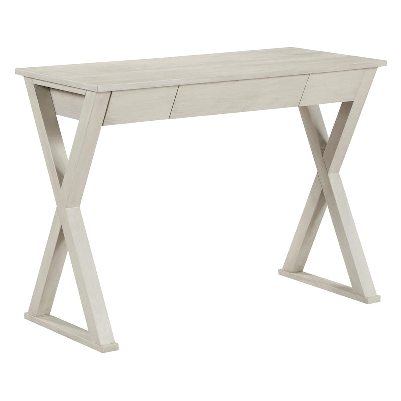 Bureau d'écriture en X avec tiroir accessoire, noir/blanc, style moderne, 1 personne