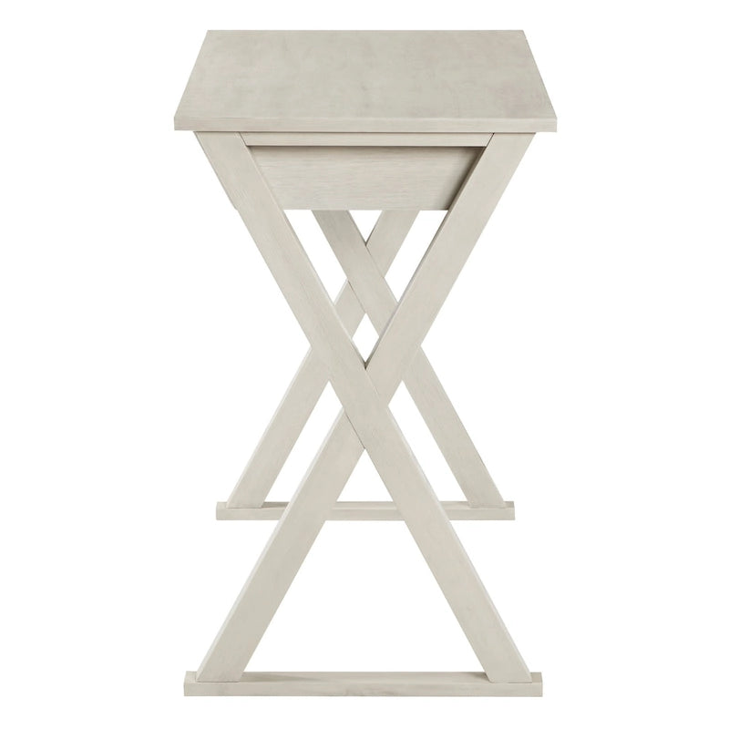 Bureau d'écriture en X avec tiroir accessoire, noir/blanc, style moderne, 1 personne