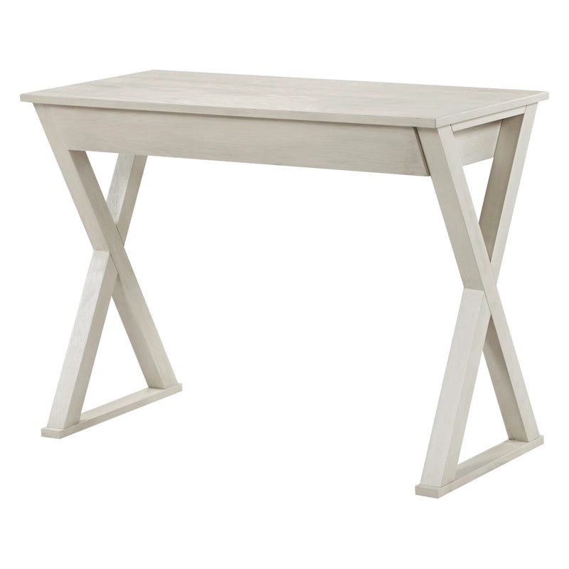 Bureau d'écriture en X avec tiroir accessoire, noir/blanc, style moderne, 1 personne