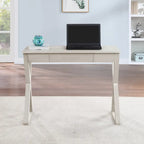 Bureau d'écriture en X avec tiroir accessoire, noir/blanc, style moderne, 1 personne