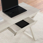 Bureau d'écriture en X avec tiroir accessoire, noir/blanc, style moderne, 1 personne