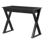 Bureau d'écriture en X avec tiroir accessoire, noir/blanc, style moderne, 1 personne
