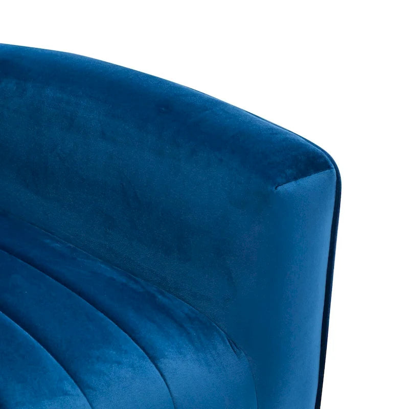 Fauteuil d'appoint dossier haut en velours avec pieds en métal doré, gris / rose / bleu, 1 personne