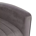 Fauteuil d'appoint dossier haut en velours avec pieds en métal doré, gris / rose / bleu, 1 personne