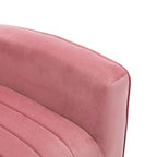 Fauteuil d'appoint dossier haut en velours avec pieds en métal doré, gris / rose / bleu, 1 personne