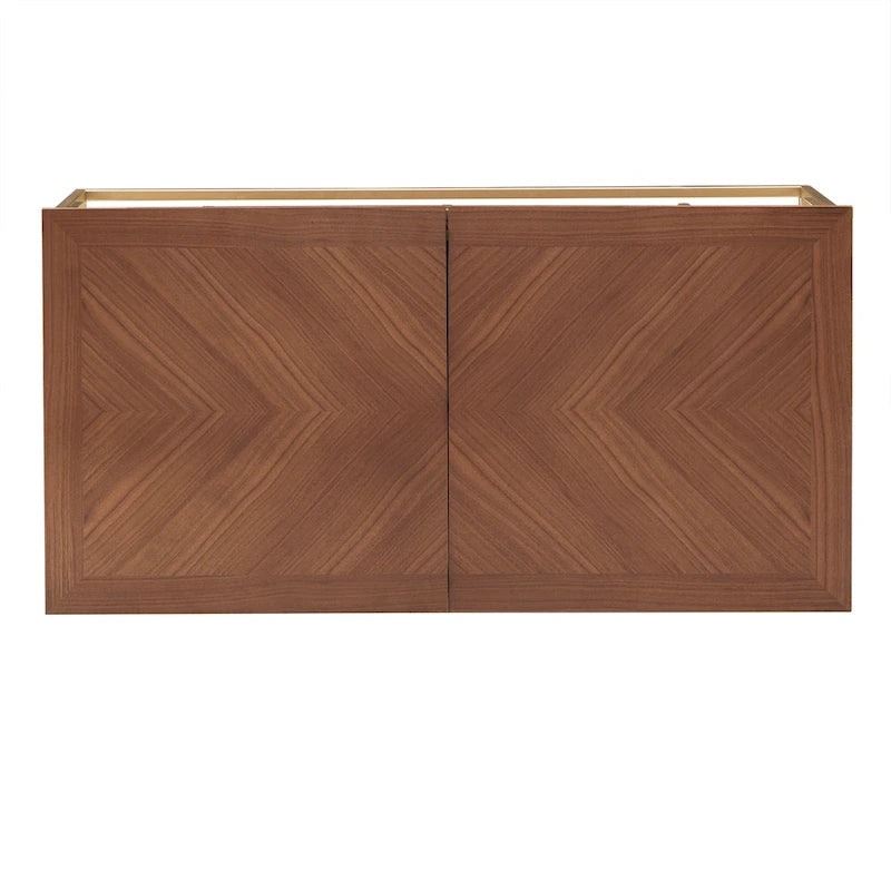 Table carrée en placage de noyer avec piètement en métal doré, naturel/doré, moderne du milieu du siècle, gigogne/d'appoint/basse