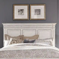 Tête de lit King Panel avec moulures et panneaux surélevés, blanc antique, style traditionnel, King