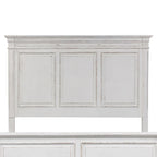 Tête de lit King Panel avec moulures et panneaux surélevés, blanc antique, style traditionnel, King