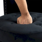 Fauteuil d'appoint en velours à dossier haut avec rangement, blanc / noir / bleu / gris, sans accoudoirs, 1 personne
