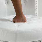 Fauteuil d'appoint en velours à dossier haut avec rangement, blanc / noir / bleu / gris, sans accoudoirs, 1 personne