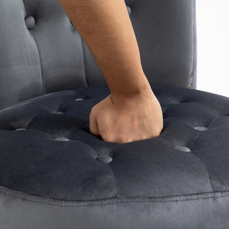 Fauteuil d'appoint en velours à dossier haut avec rangement, blanc / noir / bleu / gris, sans accoudoirs, 1 personne