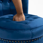 Fauteuil d'appoint en velours à dossier haut avec rangement, blanc / noir / bleu / gris, sans accoudoirs, 1 personne