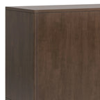Buffet en bois d'hévéa massif de 60" avec 3 tiroirs et 2 placards à ouverture par pression, brun noyer, style moderne du milieu du siècle