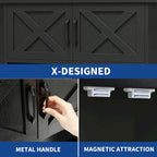Meuble de support pour aquarium de 150-190 litres avec armoire et prise de courant intégrée, Noir / Blanc / Gris, Style moderne