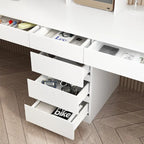 Bureau poste de travail modulaire en L avec étagère, blanc, style moderne, 2 personnes