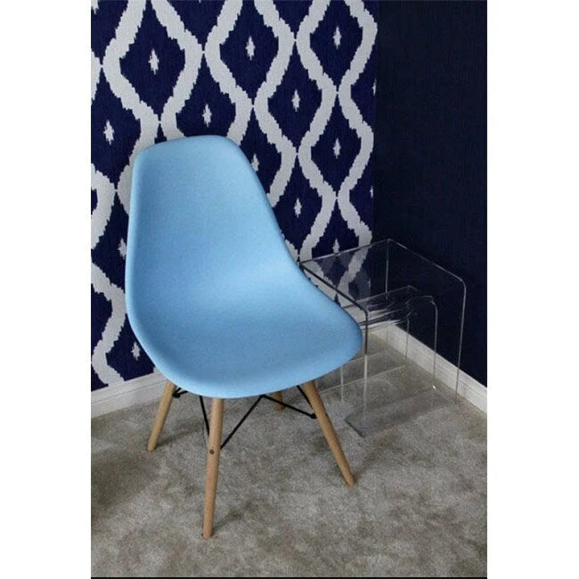 Chaise de salle à manger en plastique style Eiffel, rouge/bleu/jaune/noir, pieds en bois naturel, 1 personne