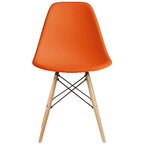 Chaise de salle à manger en plastique style Eiffel, rouge/bleu/jaune/noir, pieds en bois naturel, 1 personne