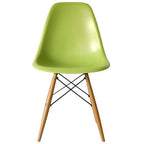 Chaise de salle à manger en plastique style Eiffel, rouge/bleu/jaune/noir, pieds en bois naturel, 1 personne
