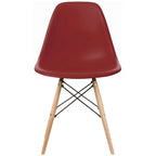 Chaise de salle à manger en plastique style Eiffel, rouge/bleu/jaune/noir, pieds en bois naturel, 1 personne