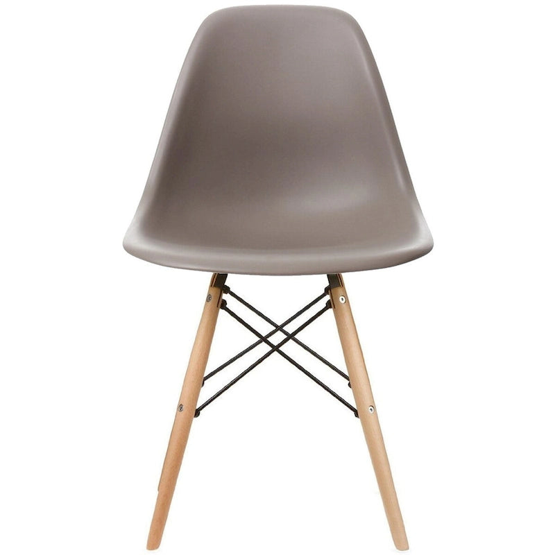 Chaise de salle à manger en plastique style Eiffel, rouge/bleu/jaune/noir, pieds en bois naturel, 1 personne
