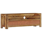 Meuble TV en bois de Sesham massif avec 3 tiroirs, marron / naturel, style vintage