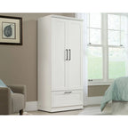 Meuble de rangement pour garde-robe avec tringle, étagère réglable et tiroir, Chêne Dakota / Chêne Sienna / Blanc doux / Chêne Salt, Style classique