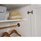 Meuble de rangement pour garde-robe avec tringle, étagère réglable et tiroir, Chêne Dakota / Chêne Sienna / Blanc doux / Chêne Salt, Style classique