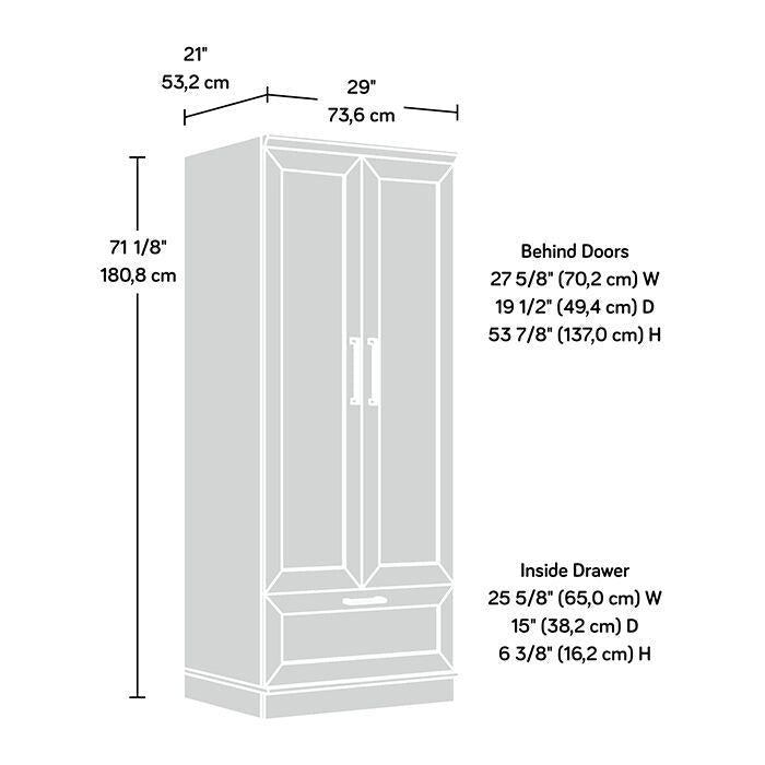 Meuble de rangement pour garde-robe avec tringle, étagère réglable et tiroir, Chêne Dakota / Chêne Sienna / Blanc doux / Chêne Salt, Style classique