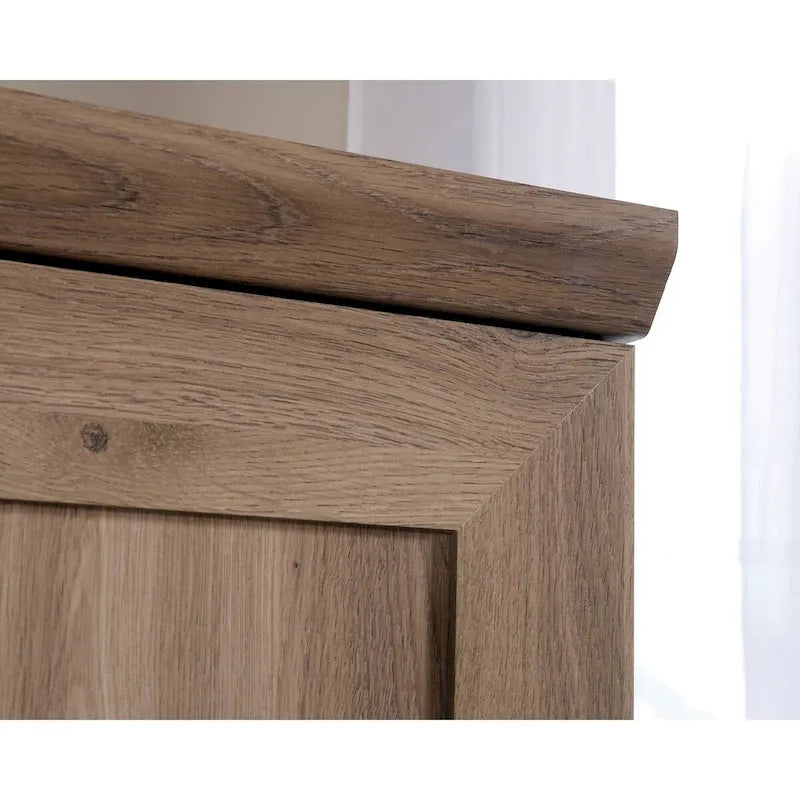 Meuble de rangement pour garde-robe avec tringle, étagère réglable et tiroir, Chêne Dakota / Chêne Sienna / Blanc doux / Chêne Salt, Style classique