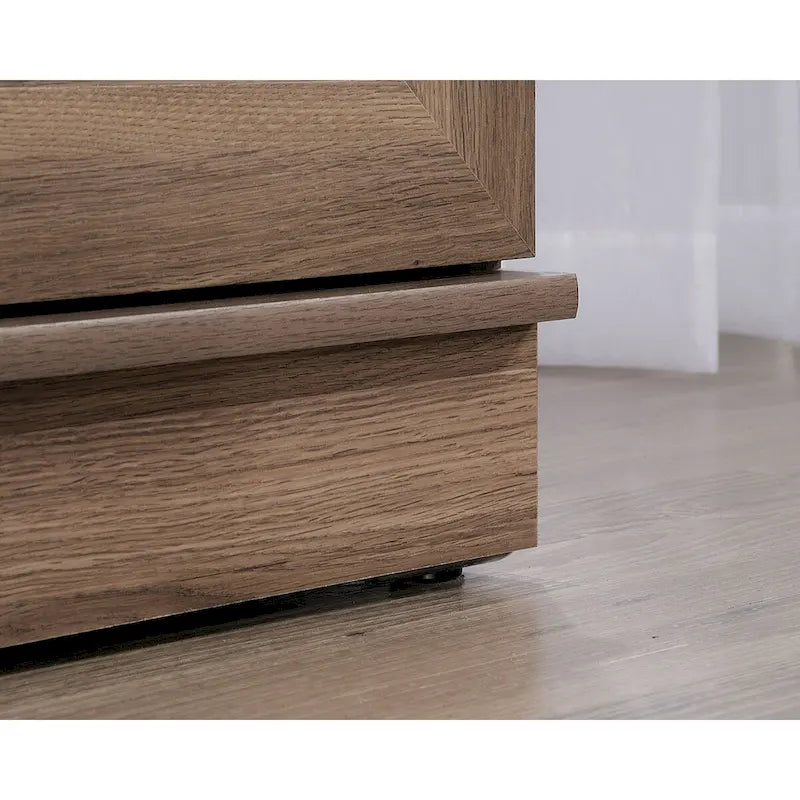 Meuble de rangement pour garde-robe avec tringle, étagère réglable et tiroir, Chêne Dakota / Chêne Sienna / Blanc doux / Chêne Salt, Style classique