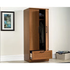 Meuble de rangement pour garde-robe avec tringle, étagère réglable et tiroir, Chêne Dakota / Chêne Sienna / Blanc doux / Chêne Salt, Style classique