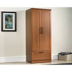 Meuble de rangement pour garde-robe avec tringle, étagère réglable et tiroir, Chêne Dakota / Chêne Sienna / Blanc doux / Chêne Salt, Style classique
