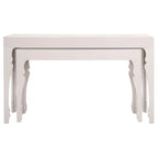 Console en laque avec pieds en volute, taupe / blanc, style gustavien