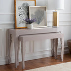 Console en laque avec pieds en volute, taupe / blanc, style gustavien
