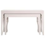 Console en laque avec pieds en volute, taupe / blanc, style gustavien