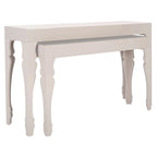 Console en laque avec pieds en volute, taupe / blanc, style gustavien
