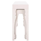 Console en laque avec pieds en volute, taupe / blanc, style gustavien