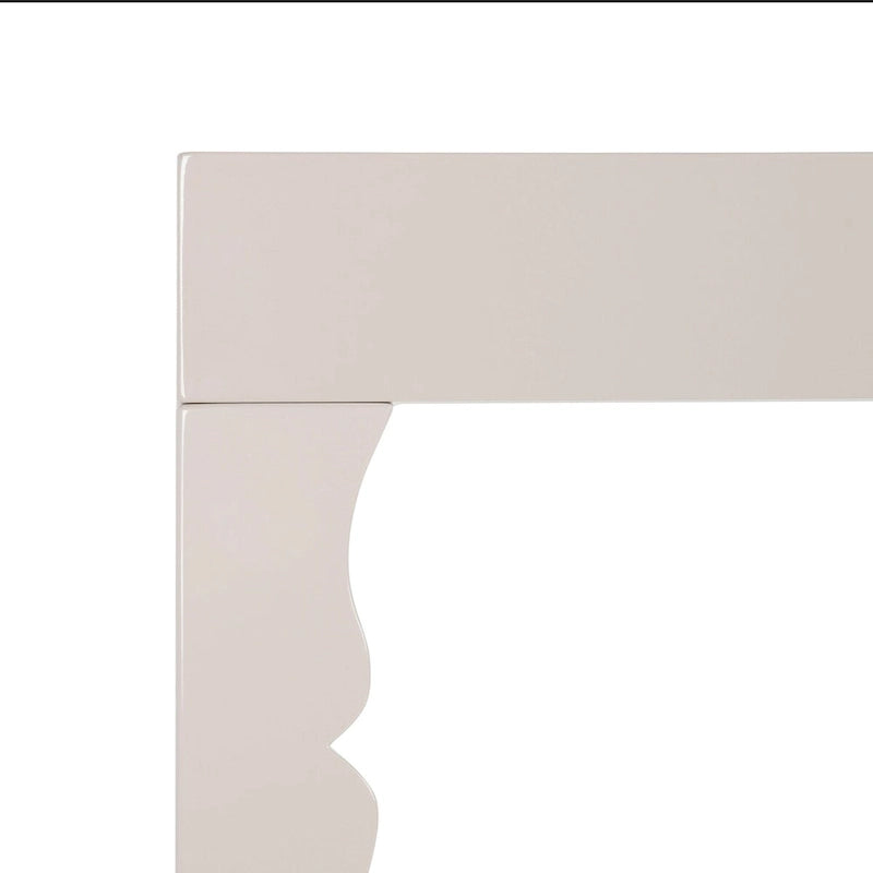 Console en laque avec pieds en volute, taupe / blanc, style gustavien
