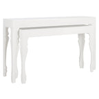 Console en laque avec pieds en volute, taupe / blanc, style gustavien