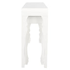 Console en laque avec pieds en volute, taupe / blanc, style gustavien