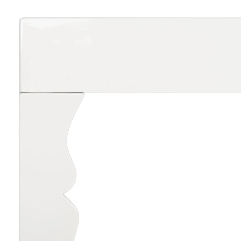 Console en laque avec pieds en volute, taupe / blanc, style gustavien