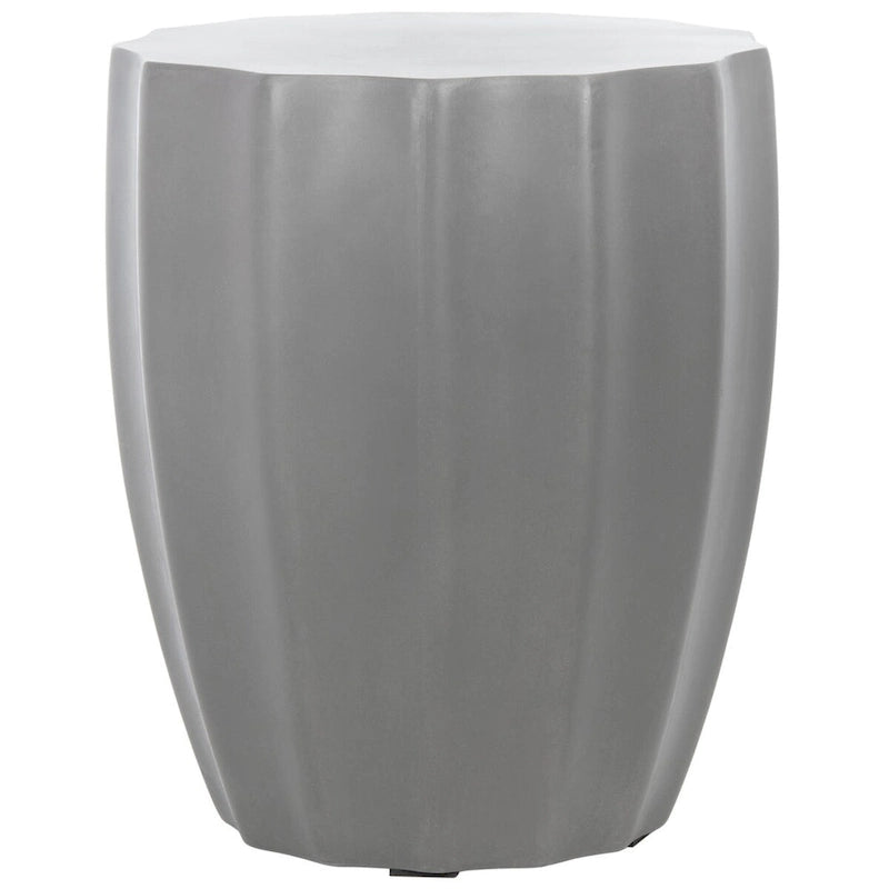 Table d'appoint d'intérieur/extérieur en béton, ivoire/gris foncé, carrée, style moderne