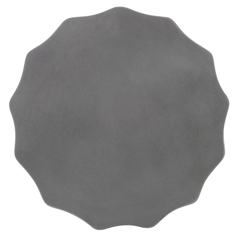 Table d'appoint d'intérieur/extérieur en béton, ivoire/gris foncé, carrée, style moderne