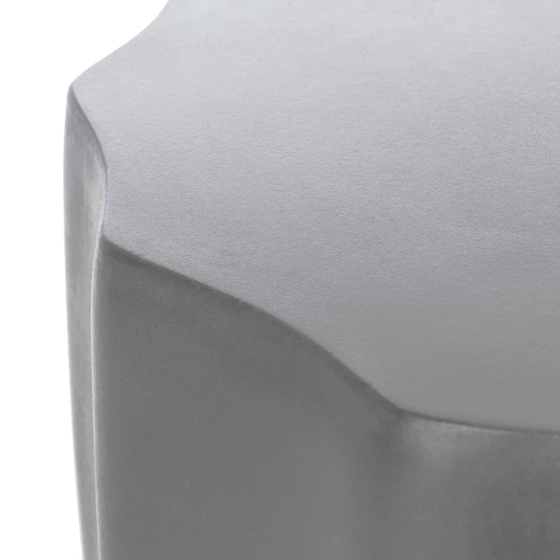 Table d'appoint d'intérieur/extérieur en béton, ivoire/gris foncé, carrée, style moderne